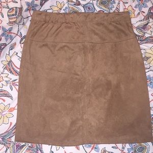 Max Studio Faux-Suede Skirt in camel